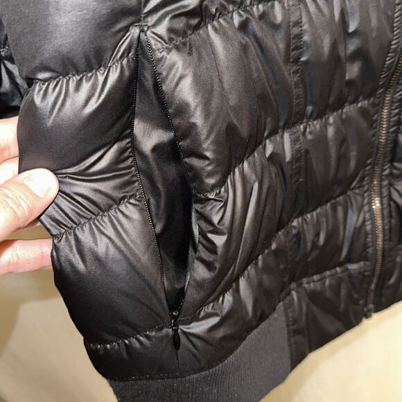Athleta 1X Black Bomber Style Full Zip Puffer Winter Jacket - Picture 8 of 16